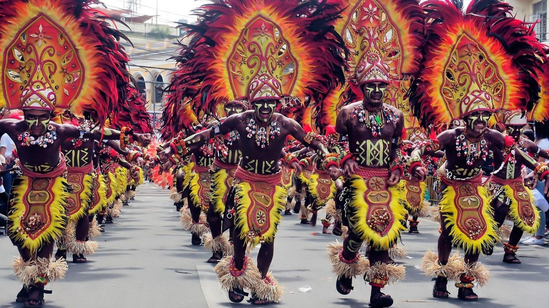 Dinagyang Festival in Iloilo City, a vibrant cultural celebration honoring the Santo Niño with street dancing and colorful costumes